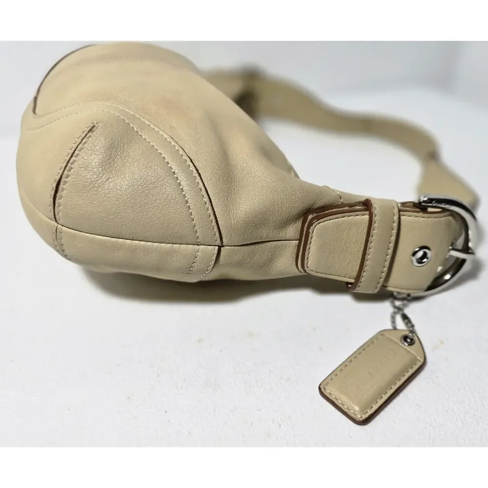 Vintage Coach Y2K Beige Leather Soho Hobo Shoulder Bag 9541 - Picture 6 of 15